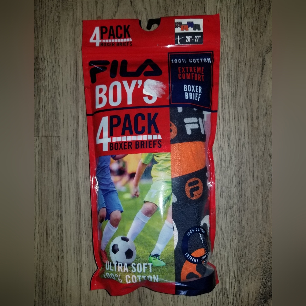 Boys New Boxer Briefs Underwear Fila Sz. Large 26-27 in.